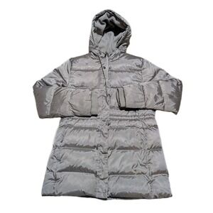 Eddie Bauer Kids 14 L Superior Down Parka Hooded Sz Large Gray Puffer Jacket